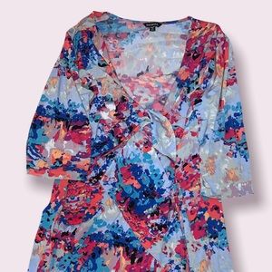 Wrap dress with abstract watercolor print (size 20)